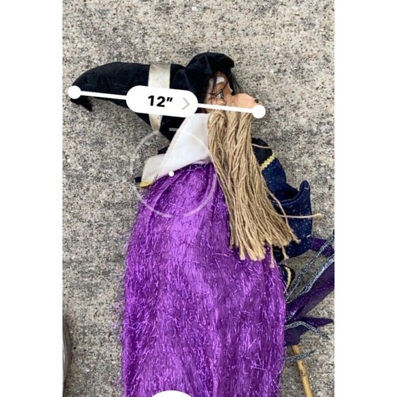 Vintage Halloween Witch Standing With Broom Figurine Unbranded 18” Tall - Picture 13 of 15